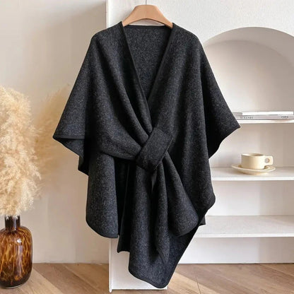 Lång ponchosjal