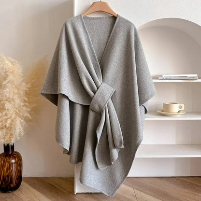 Lång ponchosjal
